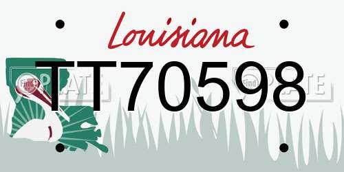 TT70598 Louisiana License Plate