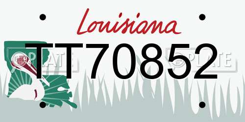 TT70852 Louisiana License Plate