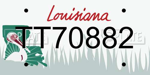 TT70882 Louisiana License Plate