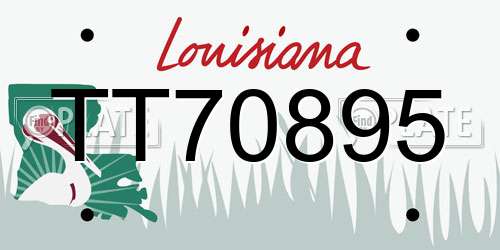 TT70895 Louisiana License Plate