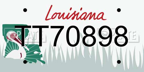 TT70898 Louisiana License Plate