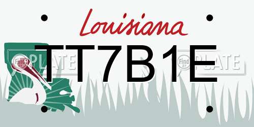 TT7B1E Louisiana License Plate