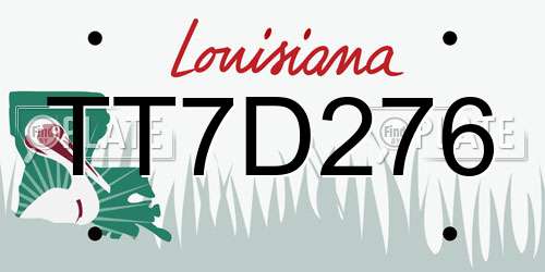 TT7D276 Louisiana License Plate