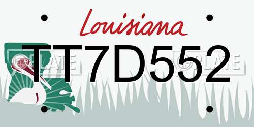 TT7D552 Louisiana License Plate