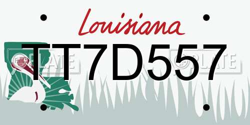 TT7D557 Louisiana License Plate