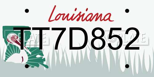 TT7D852 Louisiana License Plate