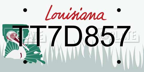 TT7D857 Louisiana License Plate