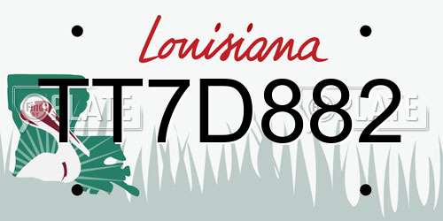 TT7D882 Louisiana License Plate