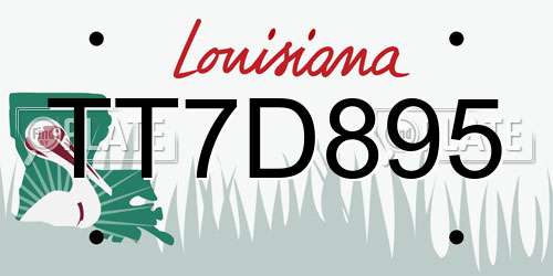 TT7D895 Louisiana License Plate