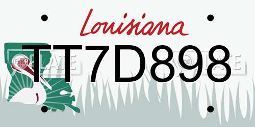 TT7D898 Louisiana License Plate