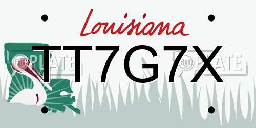 TT7G7X Louisiana License Plate