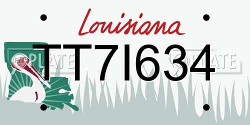 TT7I634 Louisiana License Plate