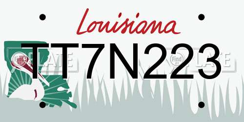 TT7N223 Louisiana License Plate