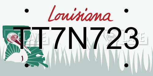 TT7N723 Louisiana License Plate