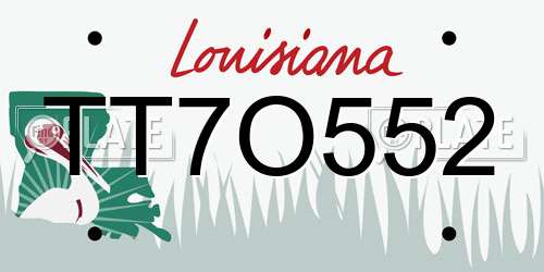 TT7O552 Louisiana License Plate