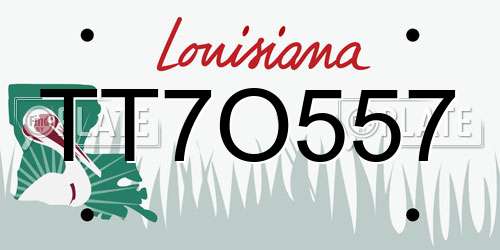 TT7O557 Louisiana License Plate