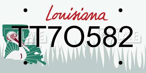 TT7O582 Louisiana License Plate