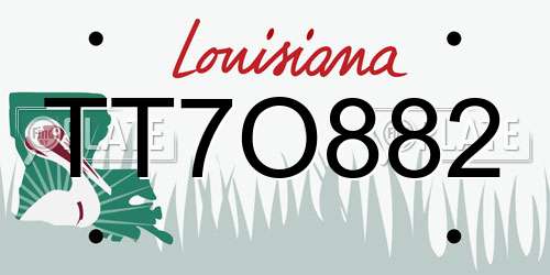 TT7O882 Louisiana License Plate