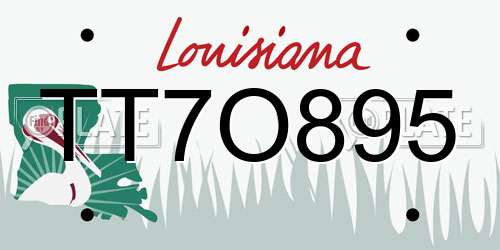 TT7O895 Louisiana License Plate