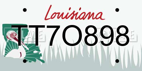 TT7O898 Louisiana License Plate