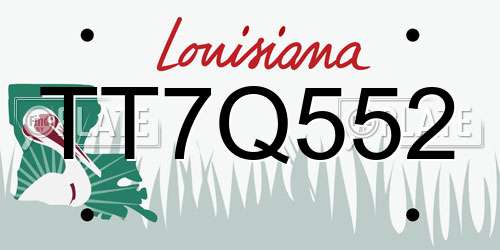TT7Q552 Louisiana License Plate