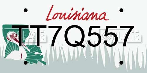TT7Q557 Louisiana License Plate