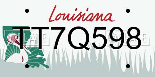 TT7Q598 Louisiana License Plate