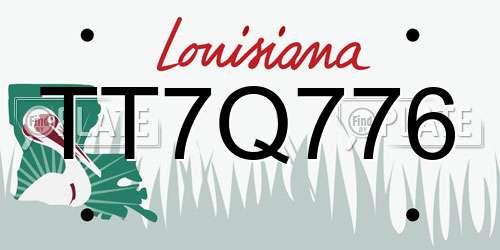 TT7Q776 Louisiana License Plate