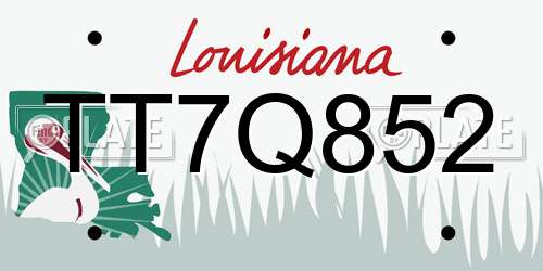 TT7Q852 Louisiana License Plate