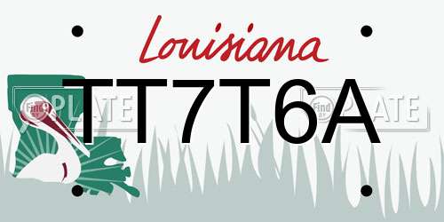 TT7T6A Louisiana License Plate