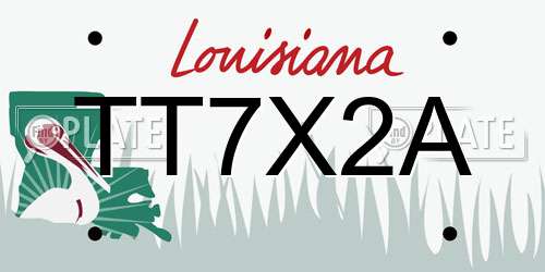 TT7X2A Louisiana License Plate