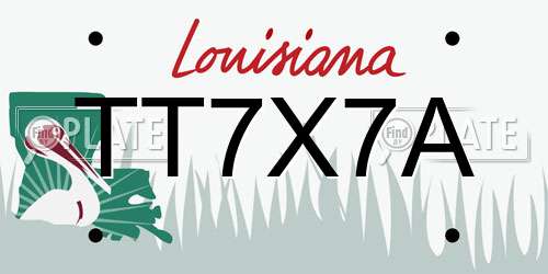 TT7X7A Louisiana License Plate