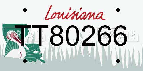 TT80266 Louisiana License Plate