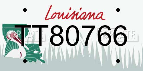 TT80766 Louisiana License Plate