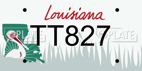 TT827 Louisiana License Plate