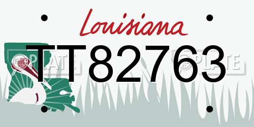 TT82763 Louisiana License Plate