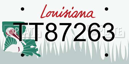 TT87263 Louisiana License Plate