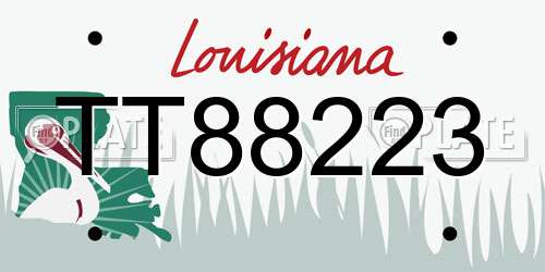 TT88223 Louisiana License Plate