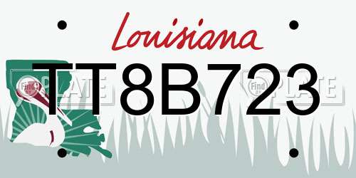 TT8B723 Louisiana License Plate