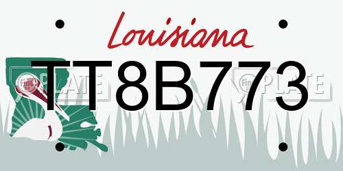 TT8B773 Louisiana License Plate
