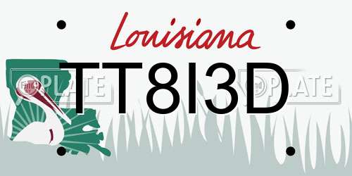 TT8I3D Louisiana License Plate