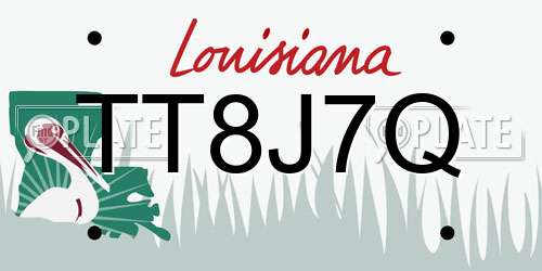 TT8J7Q Louisiana License Plate