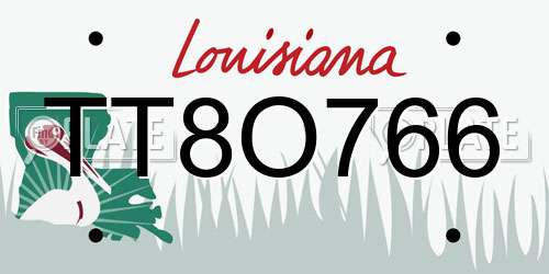 TT8O766 Louisiana License Plate
