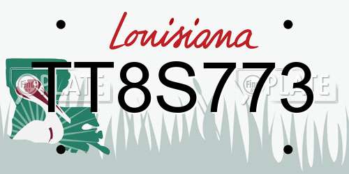 TT8S773 Louisiana License Plate