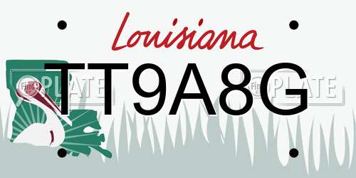 TT9A8G Louisiana License Plate