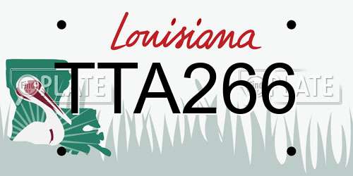 TTA266 Louisiana License Plate