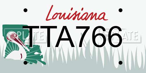TTA766 Louisiana License Plate