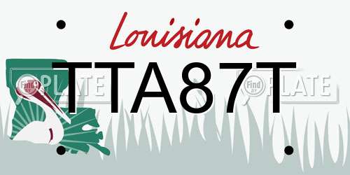 TTA87T Louisiana License Plate