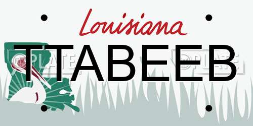 TTABEEB Louisiana License Plate