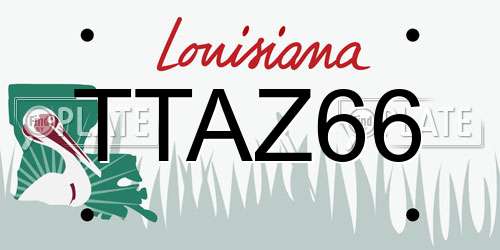 TTAZ66 Louisiana License Plate